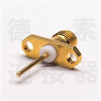 德索SMA连接器母直式2孔法兰铜镀金标准