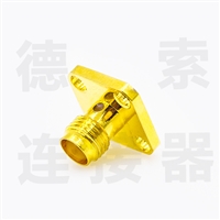 德索SMA连接器母直式4孔法兰/焊板铜镀金标准厂家