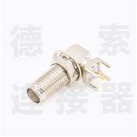 德索SMA连接器母弯式穿墙/插孔铜镀镍标准厂家