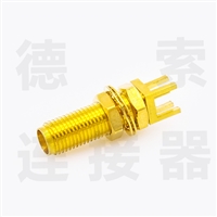 SMA连接器母直式穿墙/卡板铜镀金标准厂家