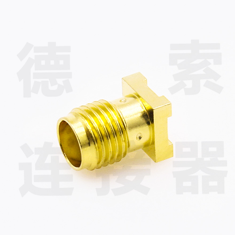 SMA连接器母直式贴板铜镀金标准50欧姆