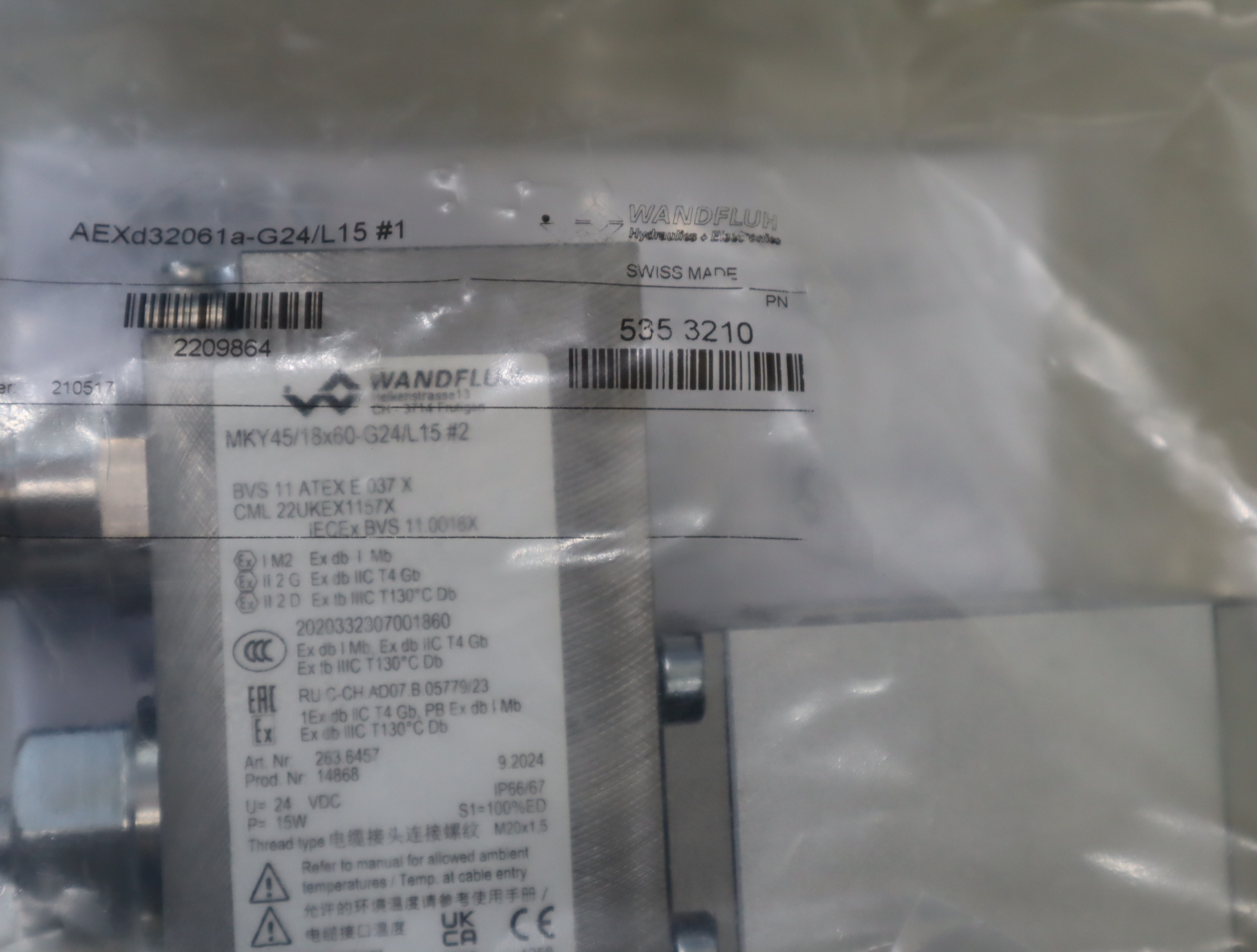 AEXD32061A-G24/L15#1 SWISS MADE 瑞士万福乐WANDFLUH比例阀