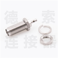 SMA连接器母直式穿墙开天窗焊接式0.4D铜镀镍标准50欧姆