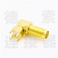 德索SMA连接器母弯式穿墙/插孔铜镀金标准50欧姆厂家