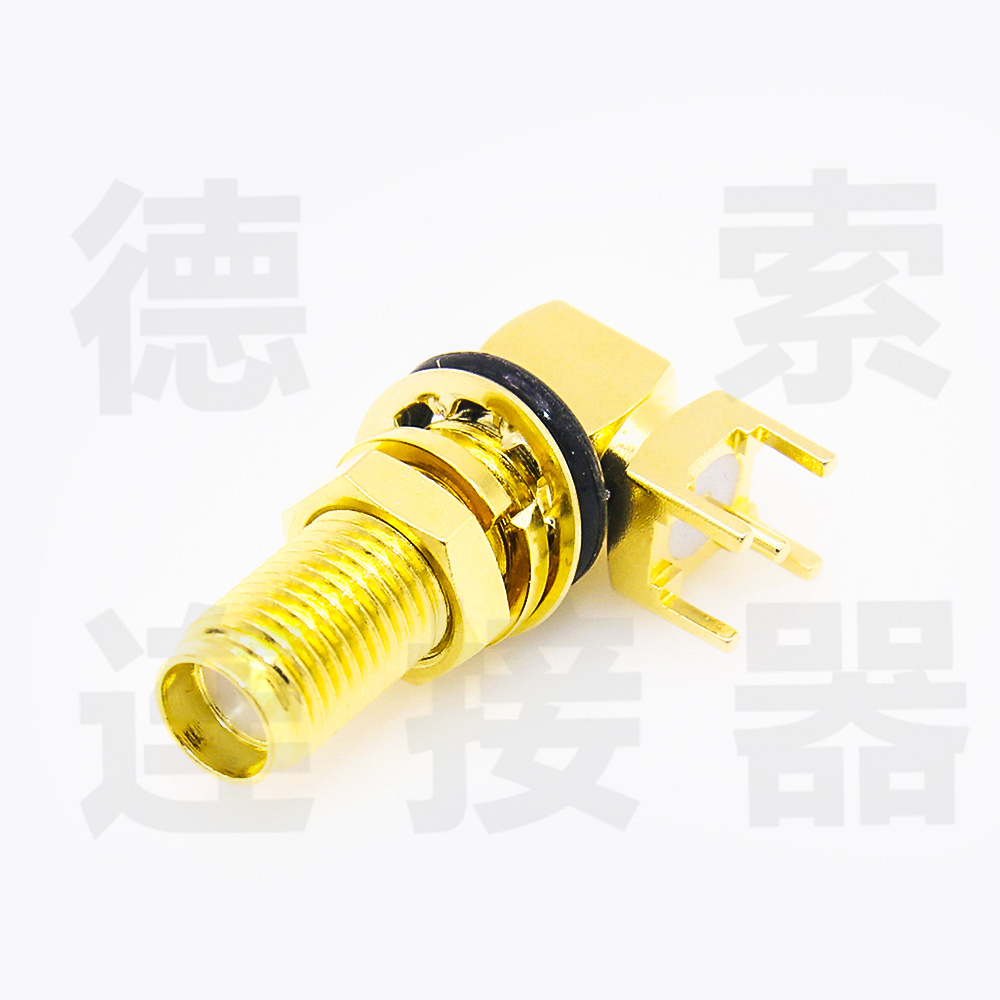 SMA连接器母头穿墙/插孔防水铜镀金标准50欧姆