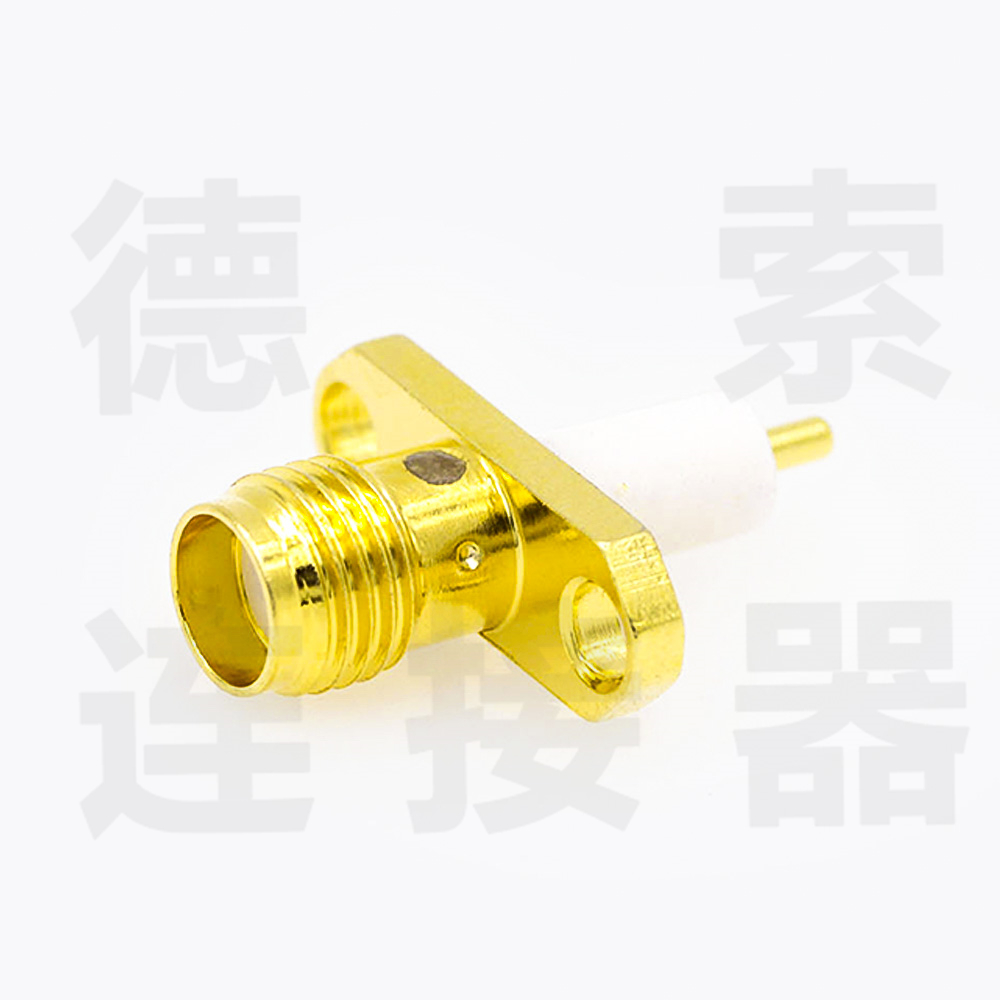 德索SMA连接器母头弯式插孔铜镀金标准50欧姆