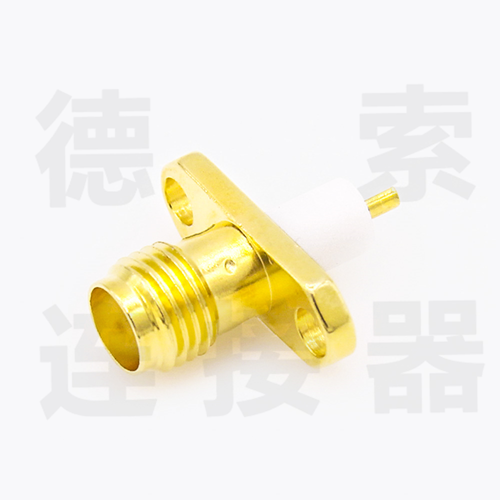 SMA连接器母头孔法兰/焊板铜镀金标准50欧姆