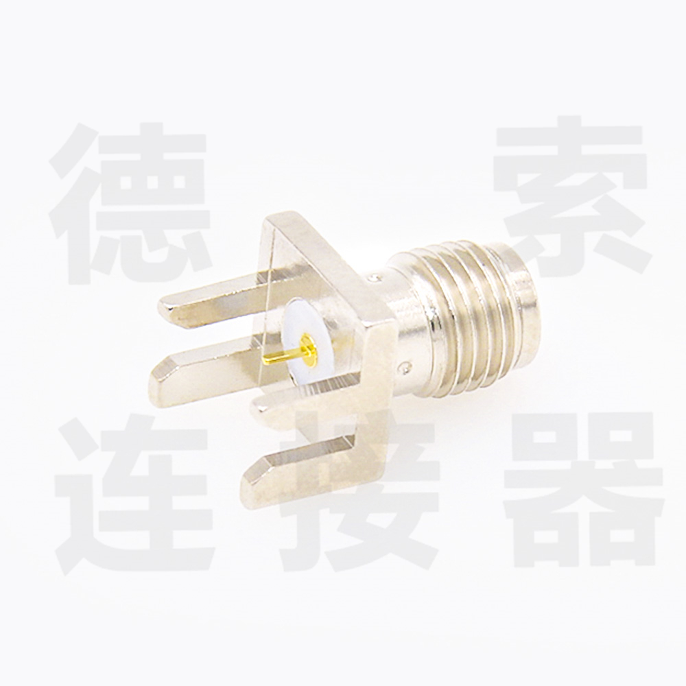 SMA连接器母直式卡板铜镀镍标准50欧姆