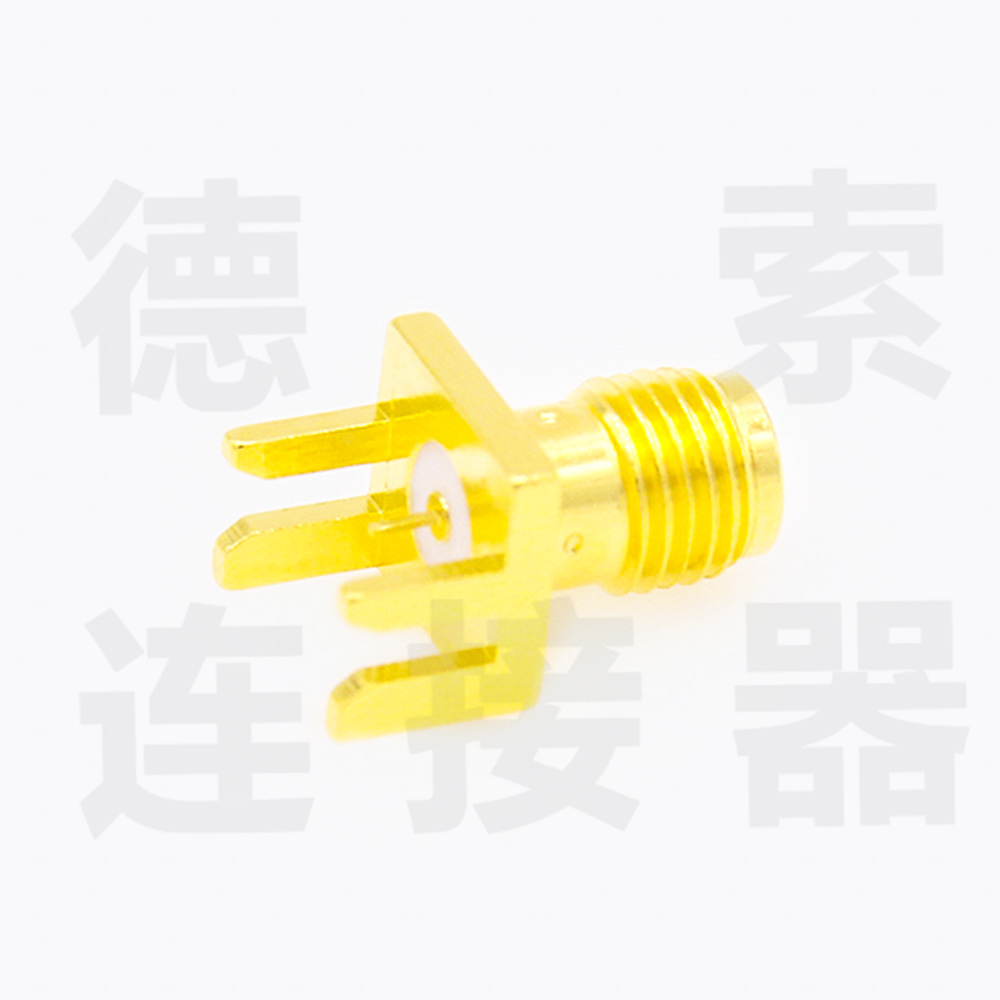 SMA连接器母头卡板铜镀金标准50欧姆