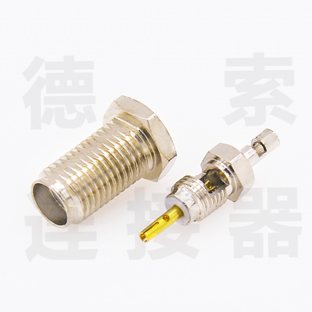 SMA连接器母直式开天窗焊接式0.4D铜镀镍标准50欧姆