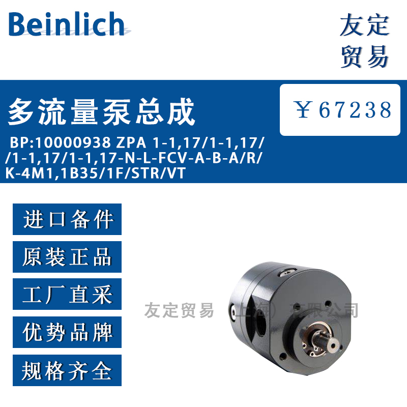 Beinlich BP:10000938 ZPA 1-1,17/1-1,17/多流量泵总成