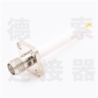 SMA连接器母直式4孔法兰/焊板铜镀镍标准50欧姆