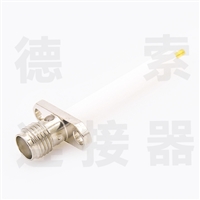 SMA连接器母直式2孔法兰/焊板铜镀镍标准50欧姆