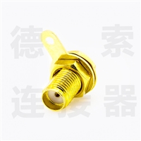 SMA连接器母直式穿墙焊接铜镀金标准50欧姆