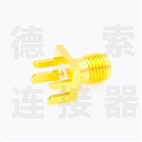 SMA连接器母头卡板铜镀金标准50欧姆