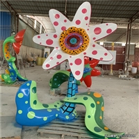 玻璃钢创意艺术花朵雕塑