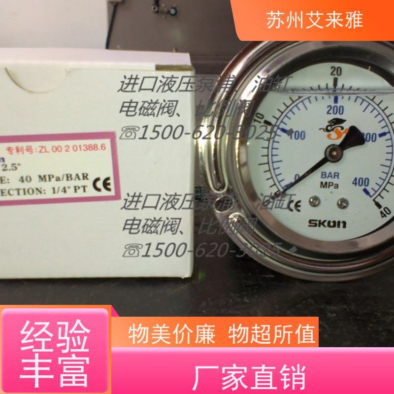 协钢压力表3/8NPT PT1/2道路清扫车用负载160BAR防震压力计