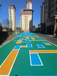 德州市小区人行道路面喷涂改色 颜色鲜艳 水性聚合物彩色路面施工
