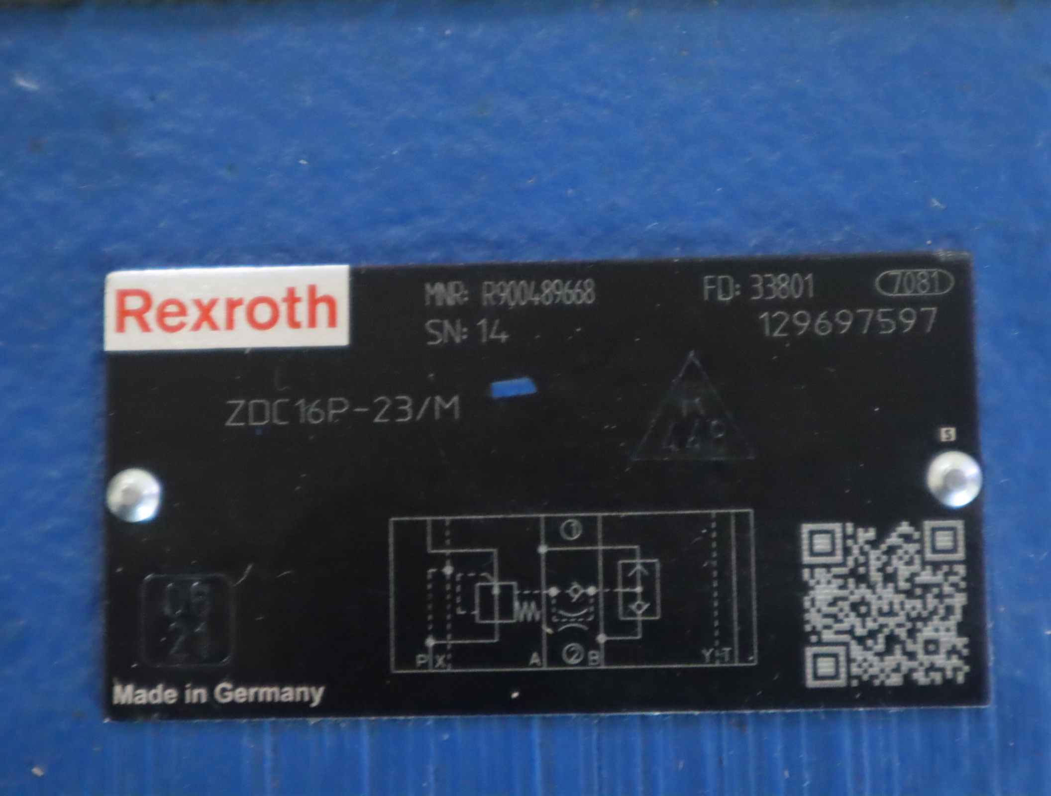 ZDC16P-23/M ZDC16P-2X/M R900489668 REXROTH力士乐压力补偿器