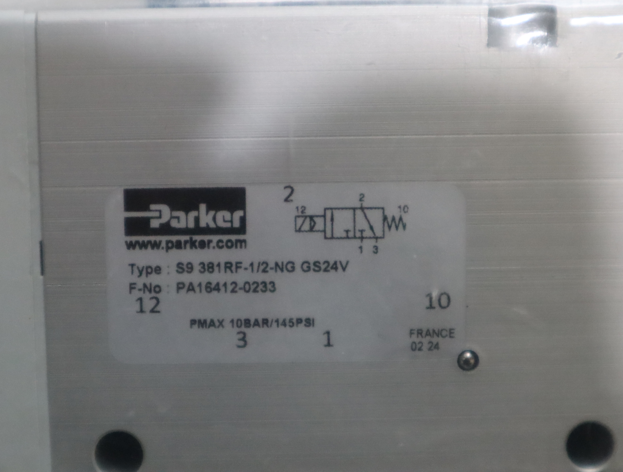 PAS9 381RF-1/2-NG GS24V KZ3519美国派克PARKER气动阀