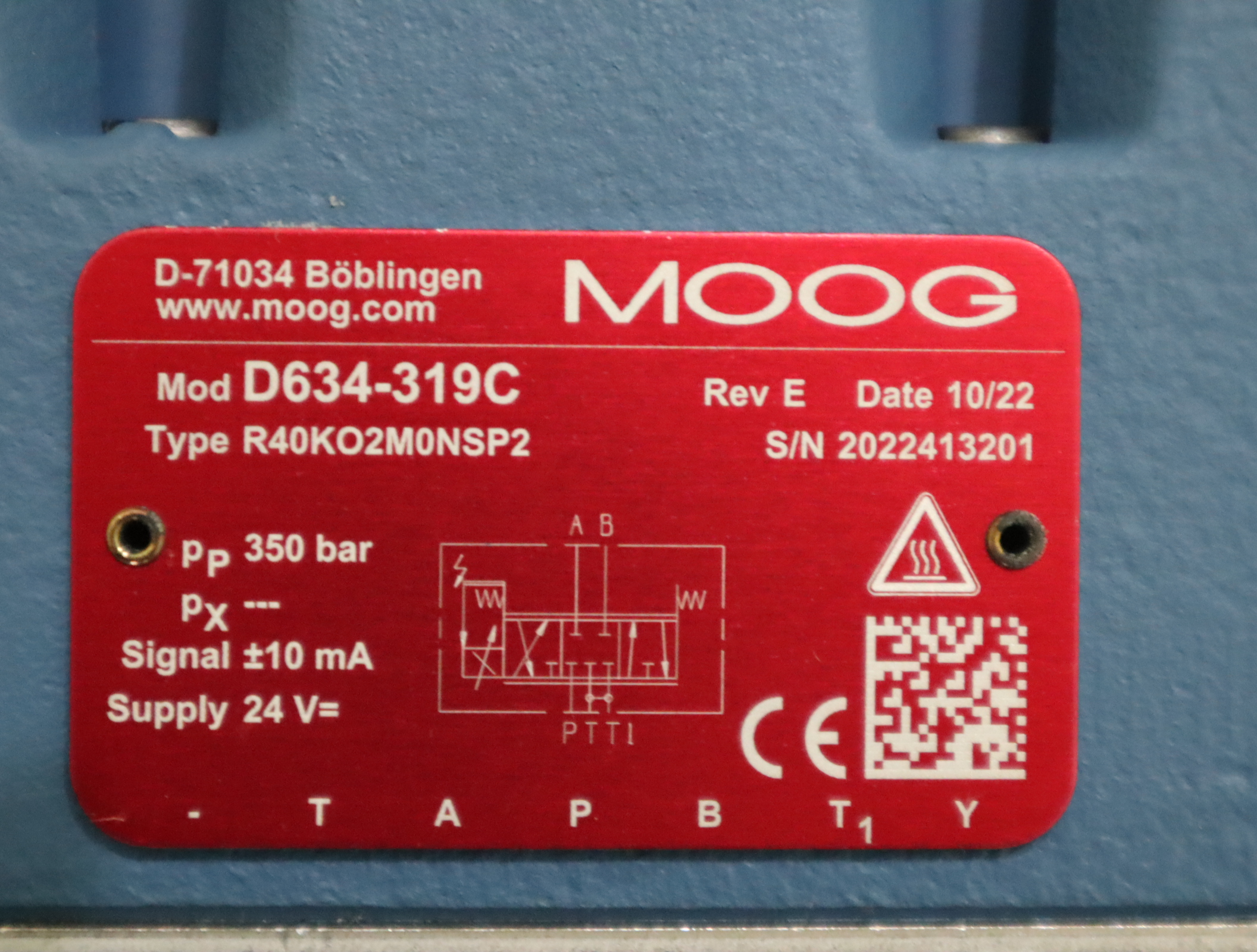 D634-319C R40KO2M0NSP2 美国穆格MOOG伺服阀