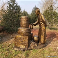 玻璃钢酿酒工艺仿铜人物装饰雕塑