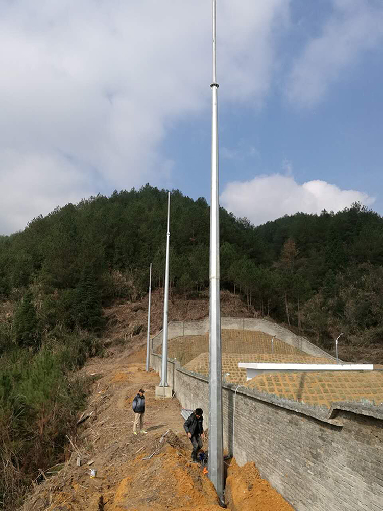 17米钢管避雷针 GH-22 环形接闪杆 独立接地防雷装置 单照明台 凯威FL