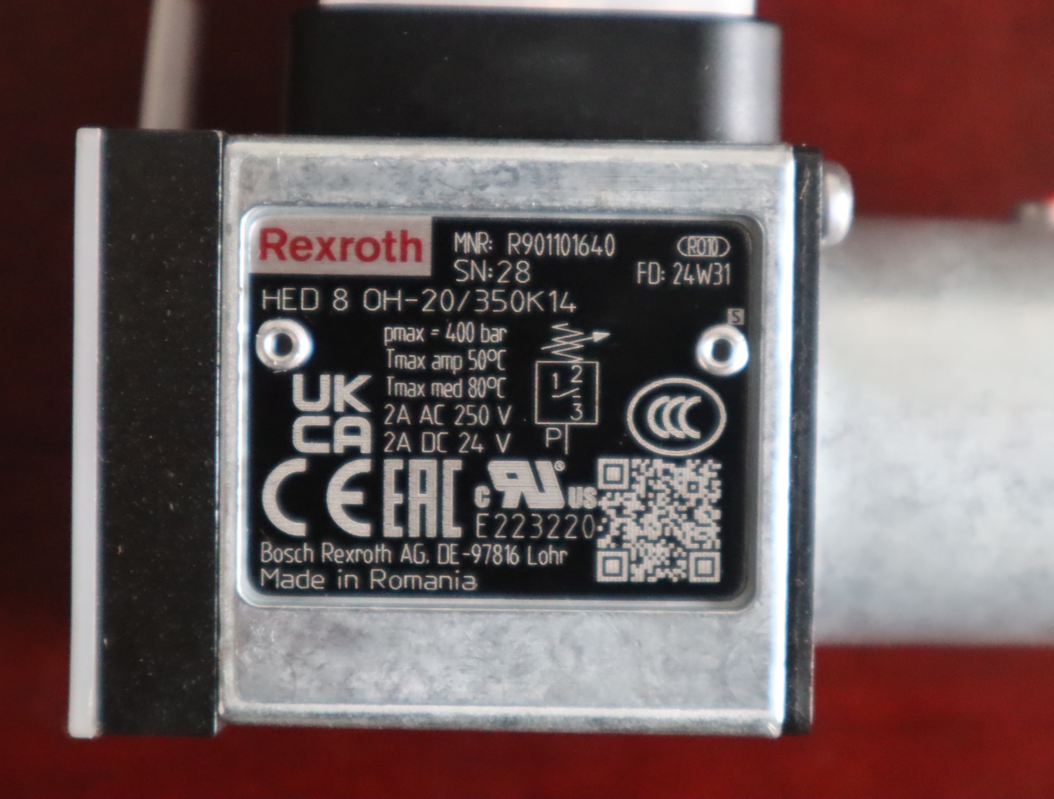 HED8OH-20/350K14 R901101640 力士乐REXROTH压力开关压力继电器