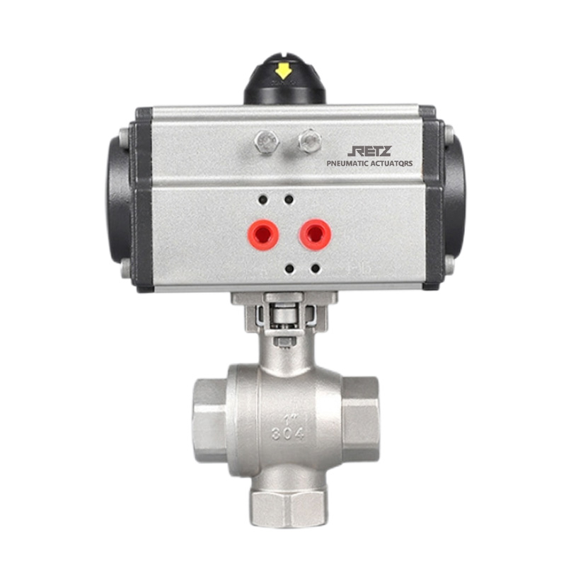 进口气动立式三通球阀 美国RETZ瑞茨
