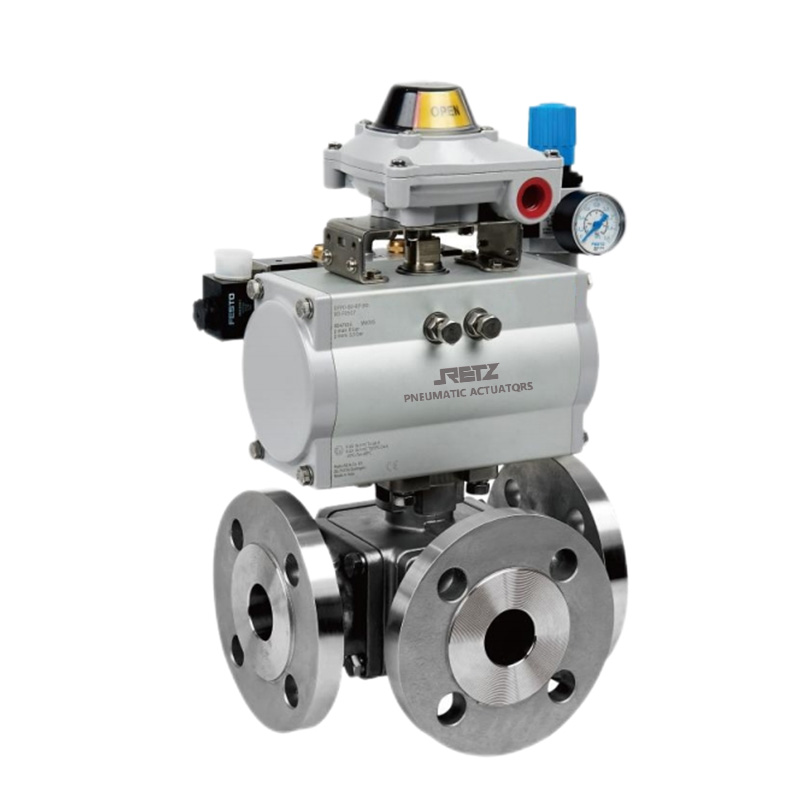 进口三通式气动球阀 美国RETZ瑞茨
