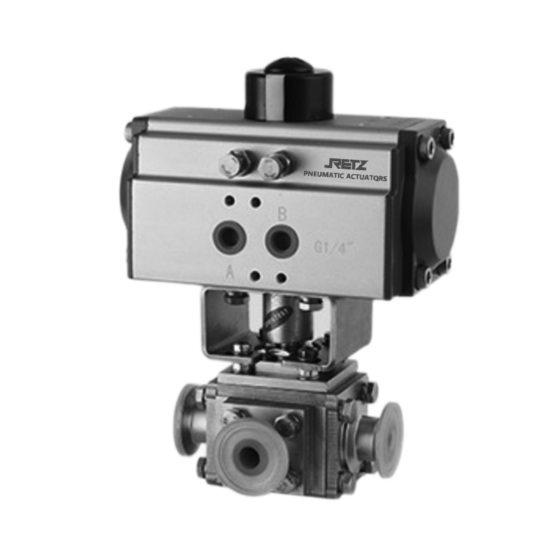 进口卫生级气动三通球阀 美国RETZ瑞茨