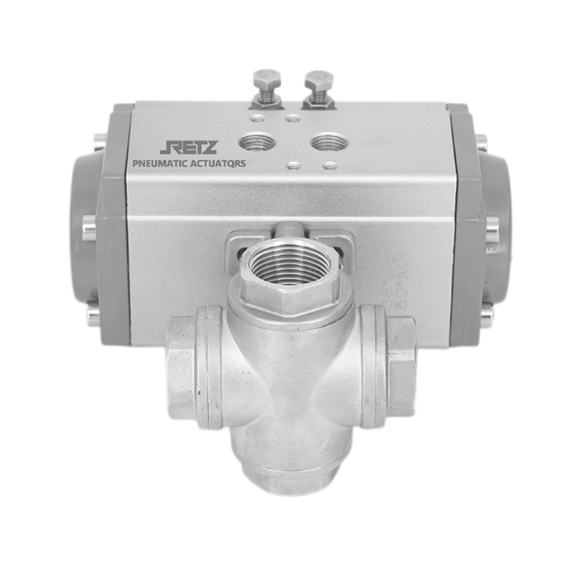 进口气动不锈钢四通球阀 美国RETZ瑞茨