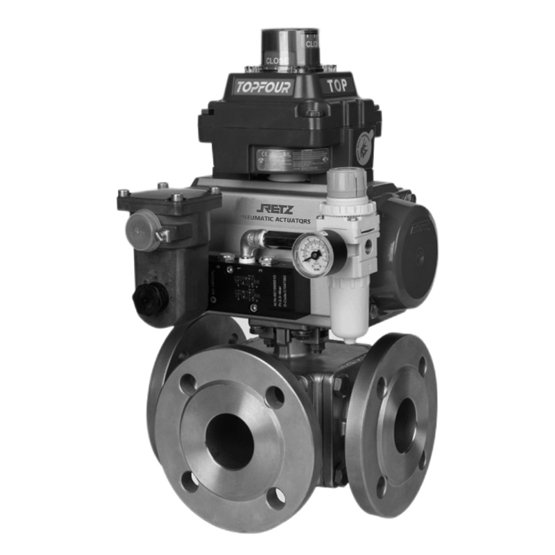 进口三通切换气动球阀 美国RETZ瑞茨
