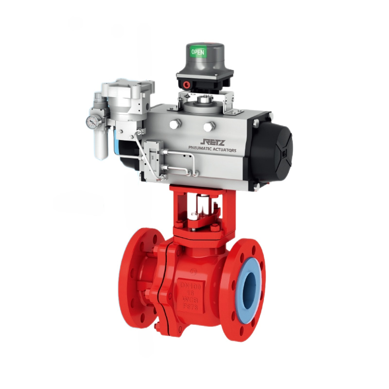 进口耐腐蚀气动衬PTFE球阀 美国RETZ瑞茨