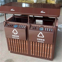 钢木结合垃圾桶