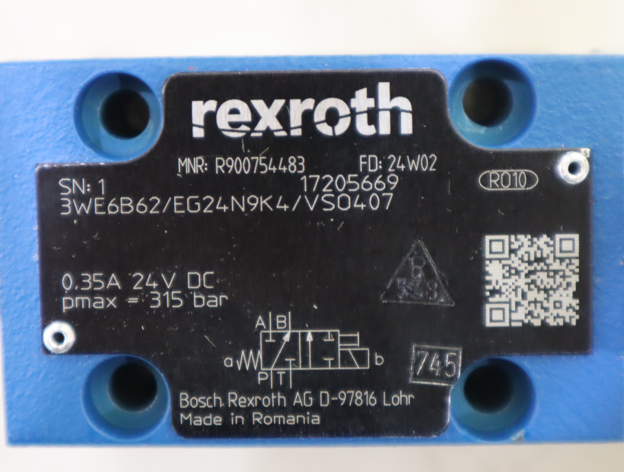 3WE6B6X/EG24N9K4/VSO407 R900754483 德国力士乐REXROTH电磁阀