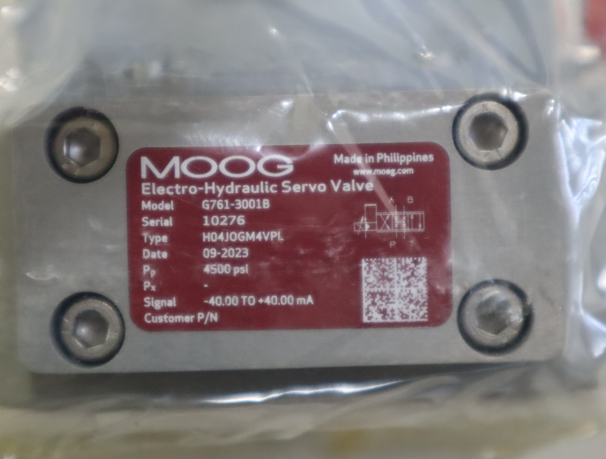 G761-3001B H04JOGM4VPL 4500 psi Philippines 穆格MOOG 伺服阀