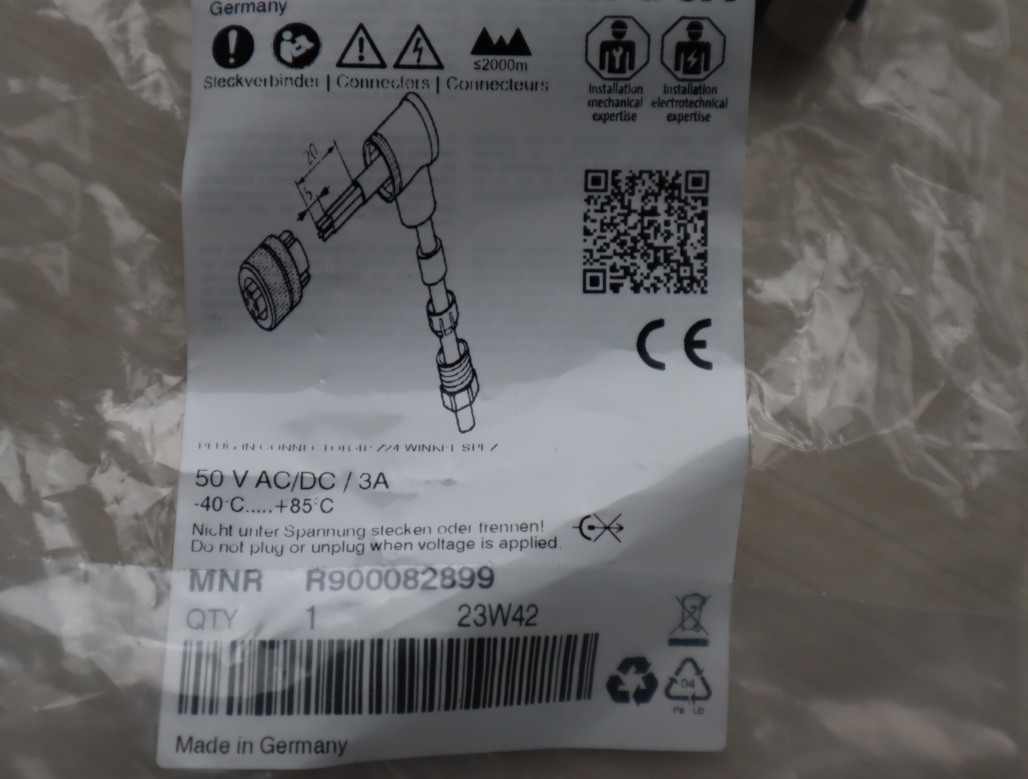 R900082899 4P Z24 WINKEL SPEZ 德国力士乐REXROTH插头