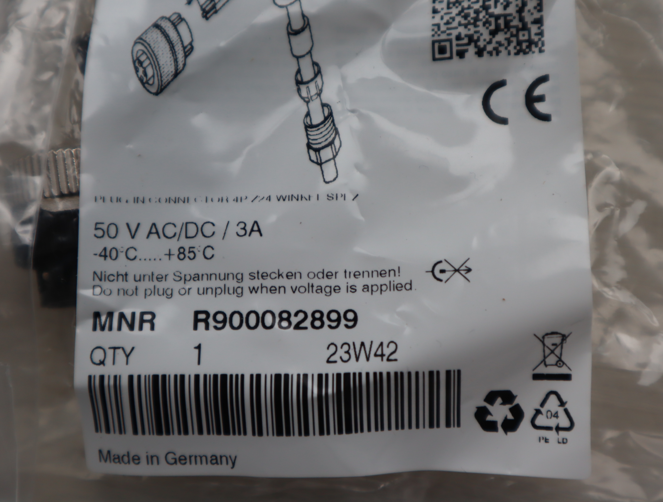 R900082899 4P Z24 WINKEL SPEZ 德国力士乐REXROTH插头