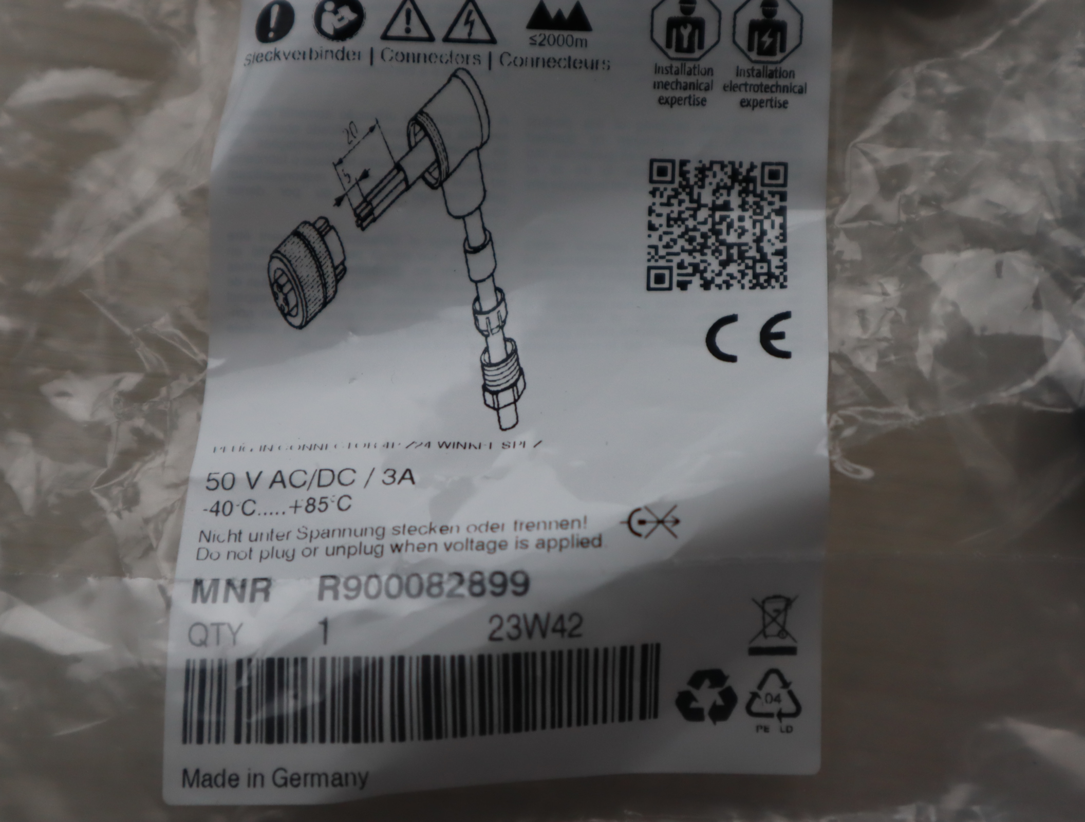 R900082899 4P Z24 WINKEL SPEZ 德国力士乐REXROTH插头