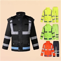 雨衣雨裤反光套装户外执勤应急救援分体雨衣成人骑行双层加厚雨衣