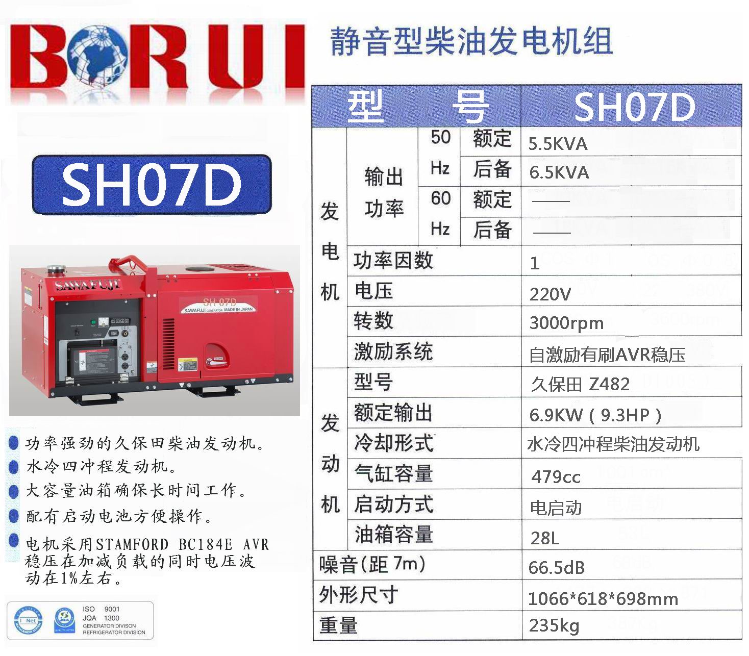 原装日本进口车载发电机SH07D