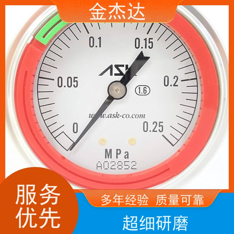 ASK油压表 OPG-AT-R1/4-60x4MPa-CR压力表 附彩色卡环 易于辩识