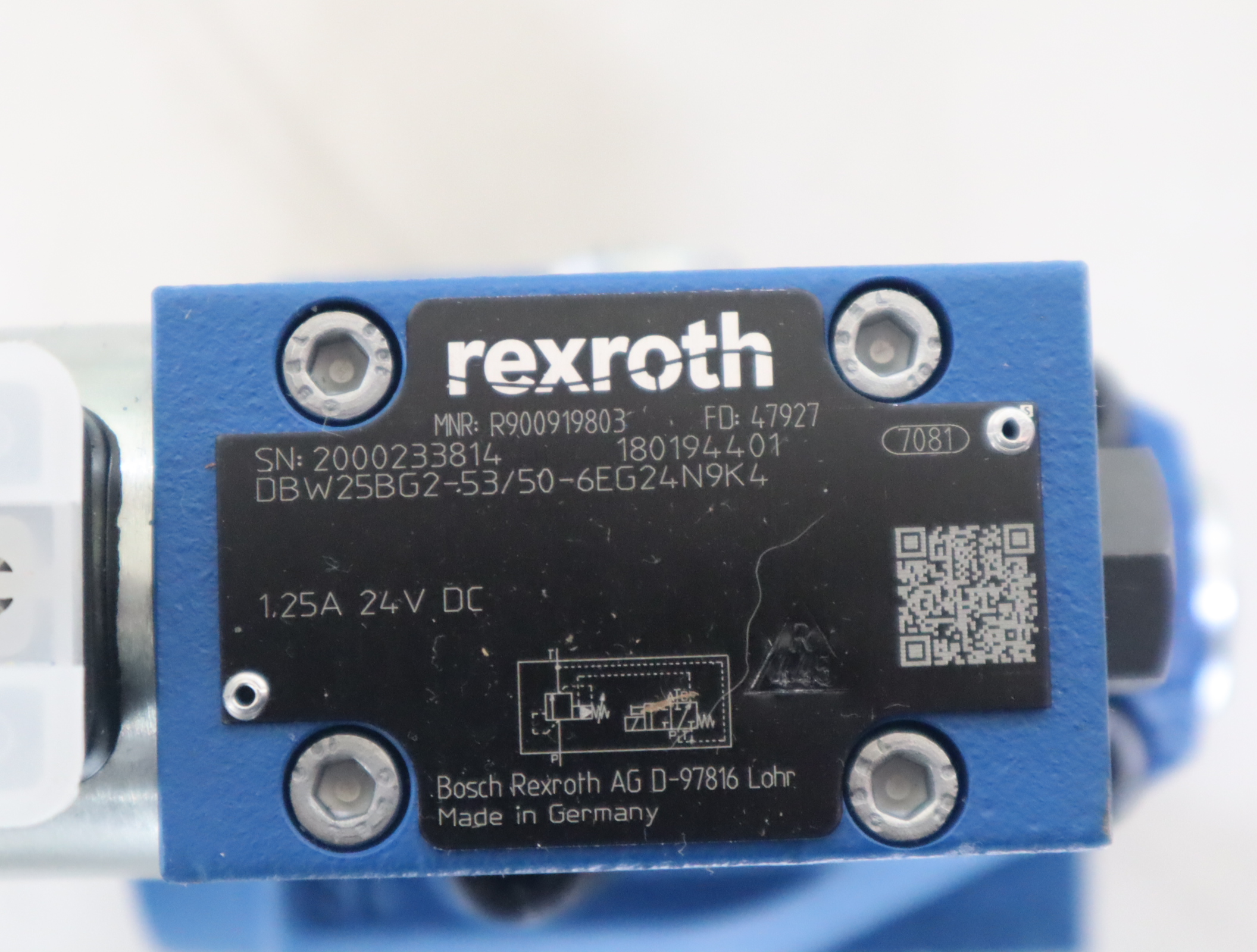 DBW25BG2-5X/50-6EG24N9K4 R900919803 德国力士乐REXROTH溢流阀