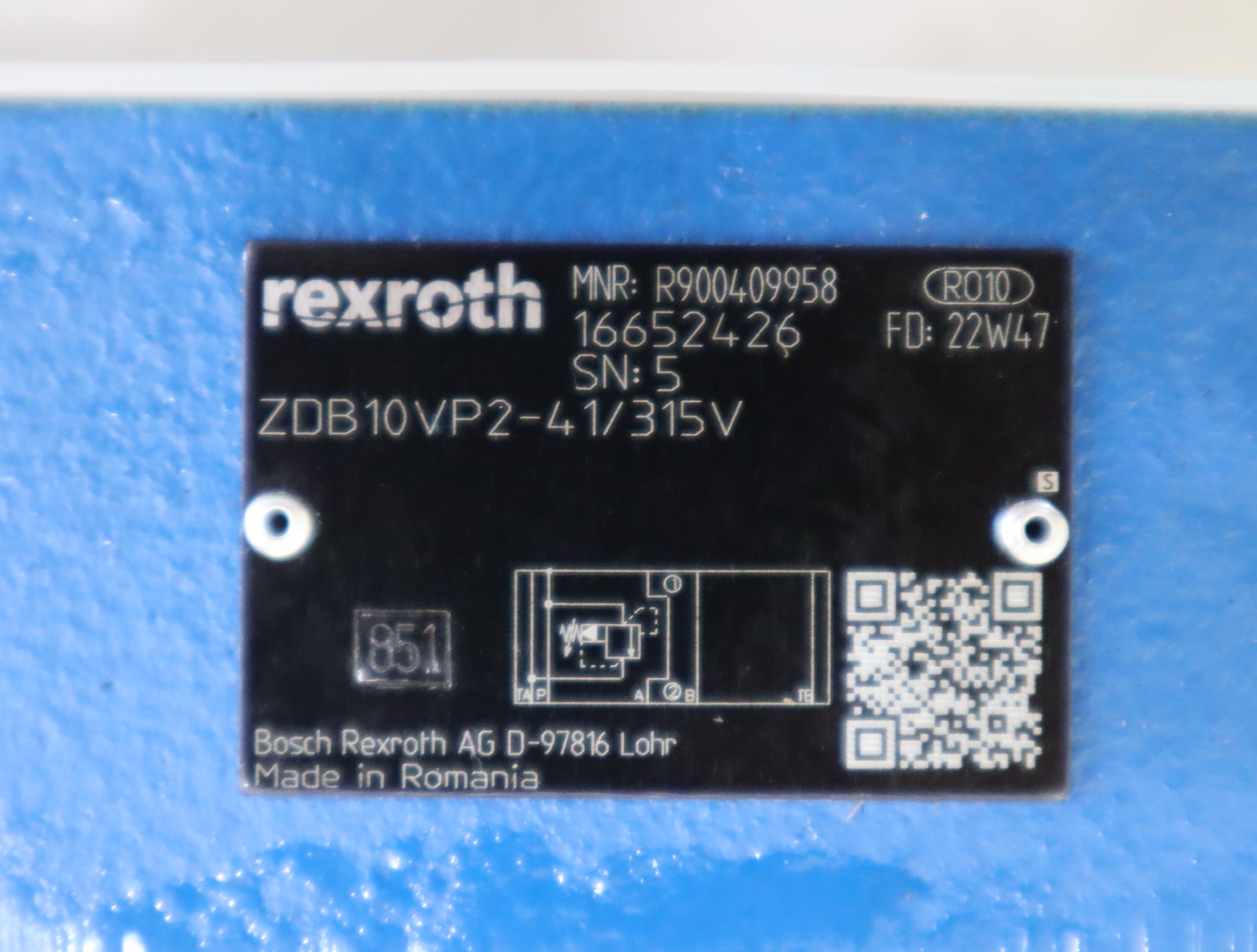 ZDB10VP2-41/315V R900409958 ZDB10VP2-4X/315V 力士乐REXROTH