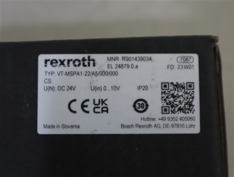 VT-MSPA1-2X/A5/000/000 R901439034 力士乐REXROTH放大器