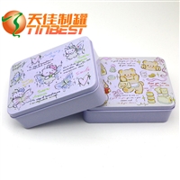#东莞天佳制罐铁盒包装 小熊礼品收纳铁罐 长方形化妆品金属铁罐
