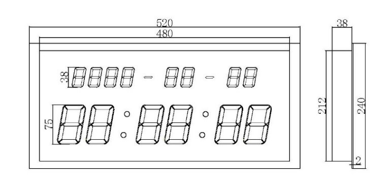 述泰药厂嵌入式有线POE供电自动校时单面LED网络同步时钟药厂专用