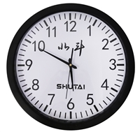 述泰圆形指针钟挂钟北斗GPS卫星自动对时教室静音简约