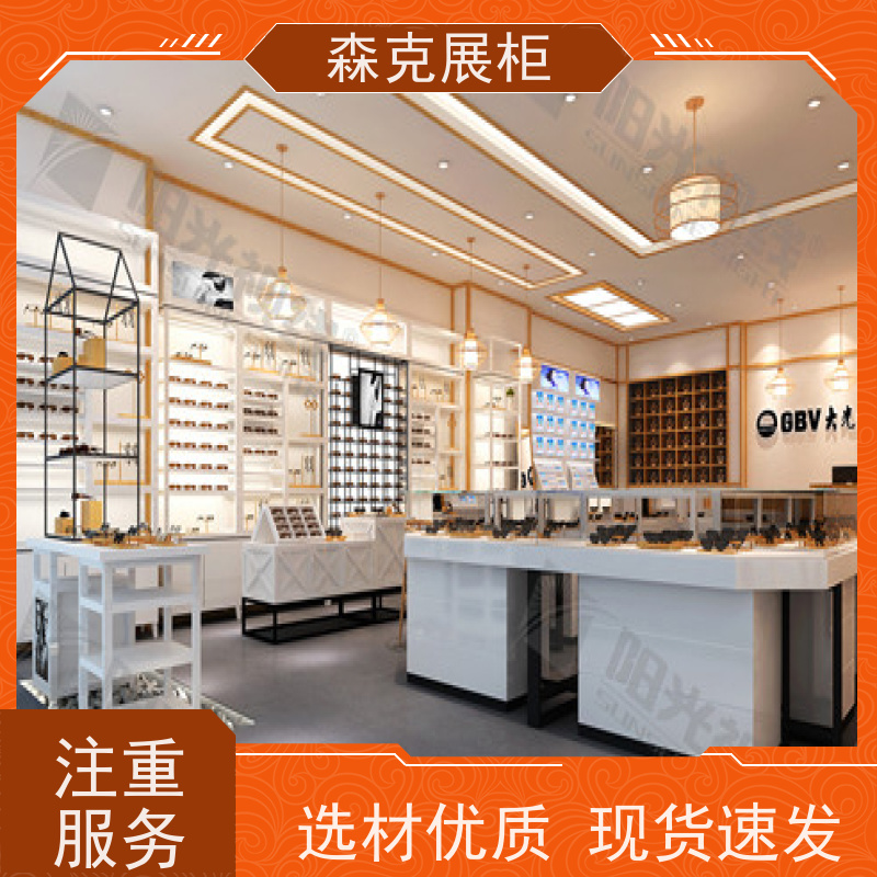 护肤品 化妆品高柜批发 不锈钢彩妆玻璃展示柜定制一轶展柜